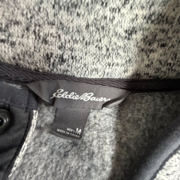 Eddie Bauer Men’s Radiator Fleece Snap Mock Pullover Outdoor Gray Heather Medium - Picture 3 of 8